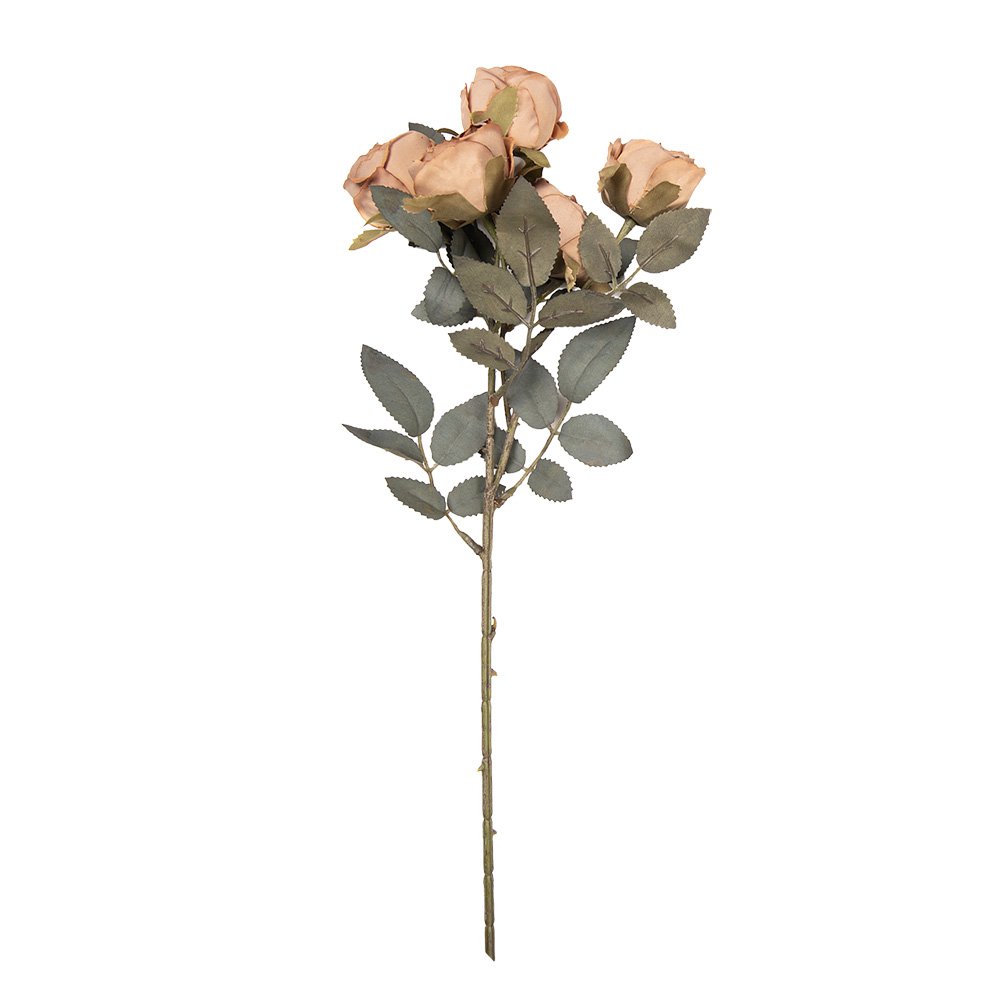 Artificial Rose Flower 43 cm Brown Plastic