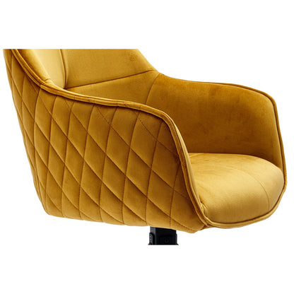 Fauteuil draaibaar fluweel geel zwart 60x59x83 cm