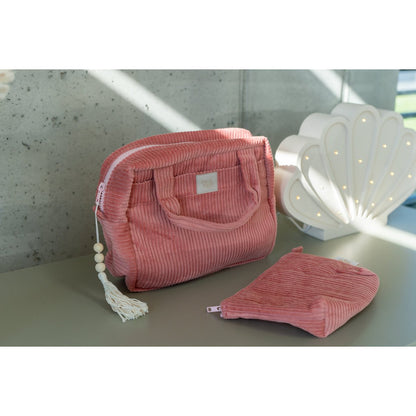 Make-up tasjes set 2 stuks katoen koraal