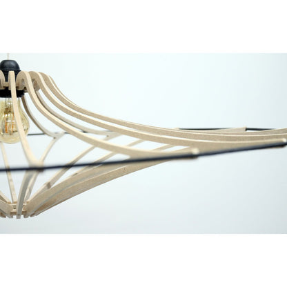 Hanglamp hout D90x20 cm zwart