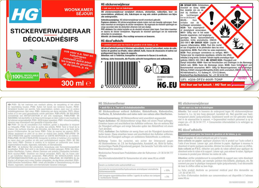 HG stickerverwijderaar 300 ml