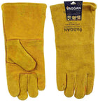 Barbecuehandschoenen leer 35 cm bruin