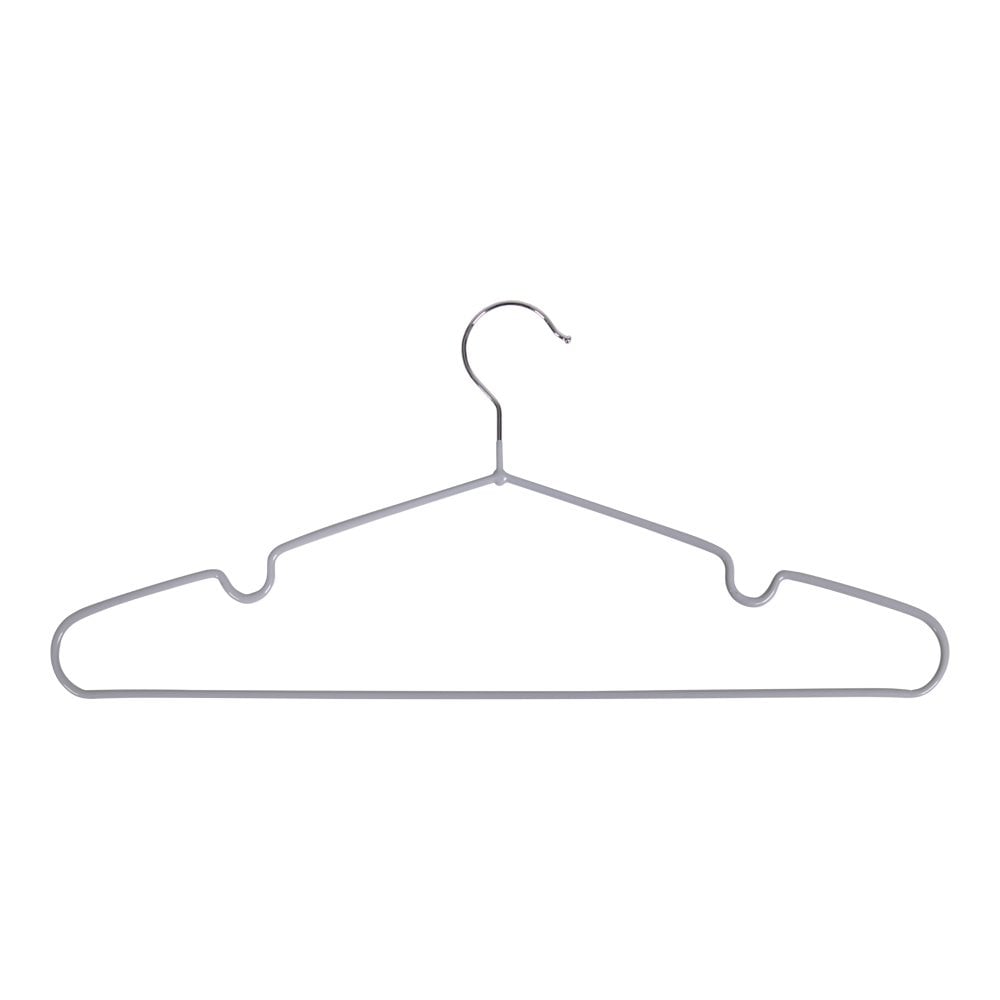 Massa Hangers set van 10 grijs metaal 41x4x18 cm