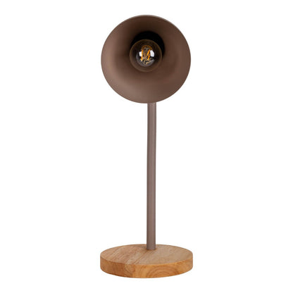 "Marie" bureaulamp gemaakt van metaal en hout, E14, bruin, 36,5 cm hoog