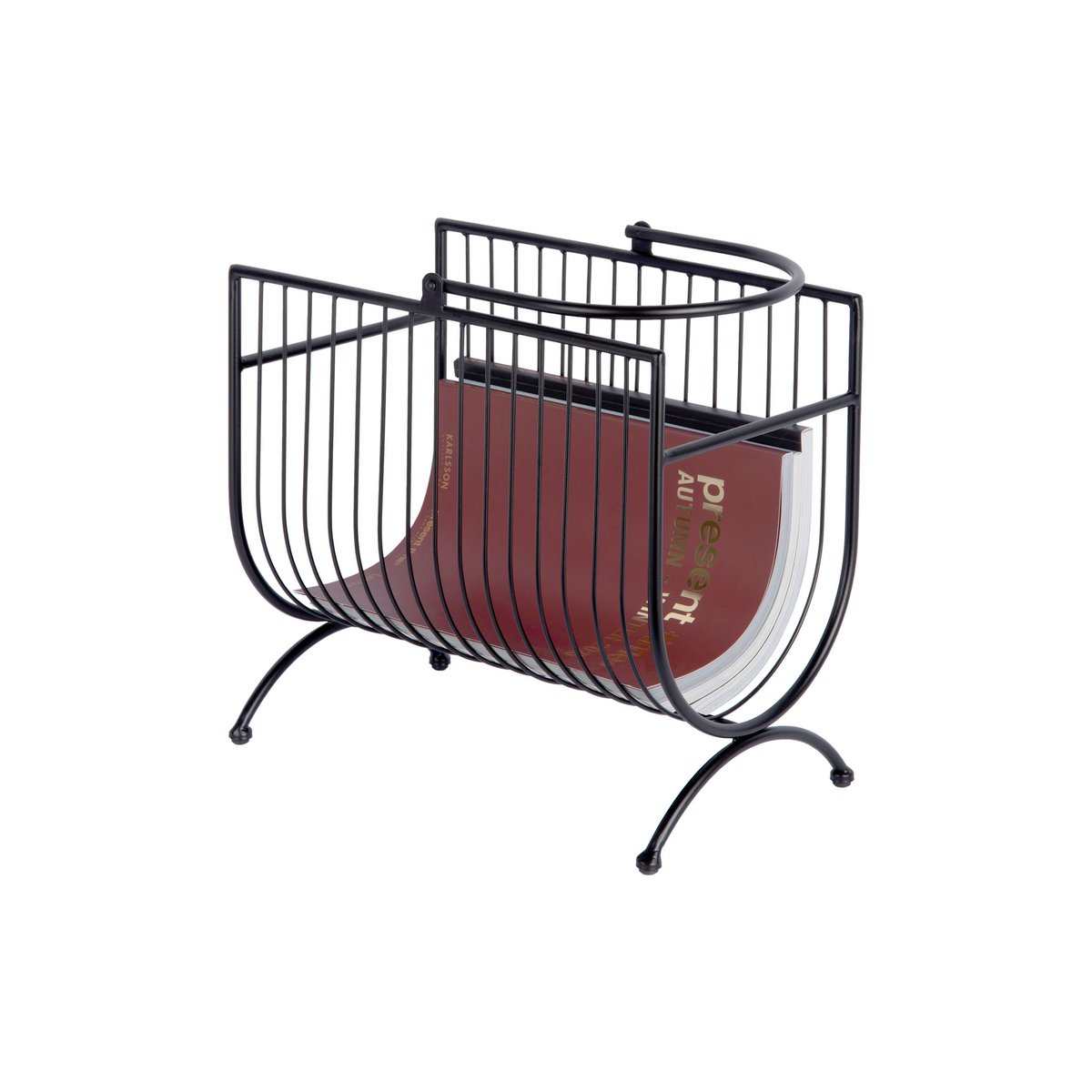 Tijdschriftenrek ijzer 35x21x50 cm zwart