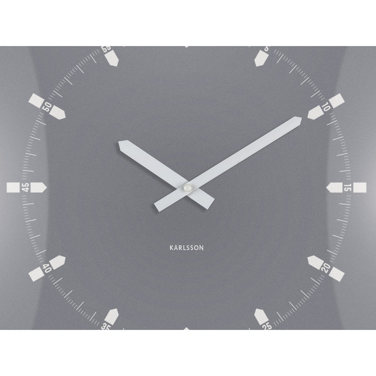 Wandklok 35 cm vierkant grijs plastic