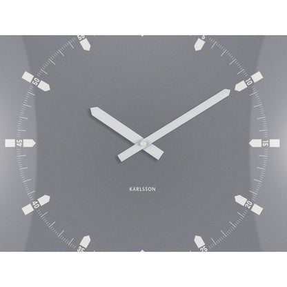 Wandklok 35 cm vierkant grijs plastic