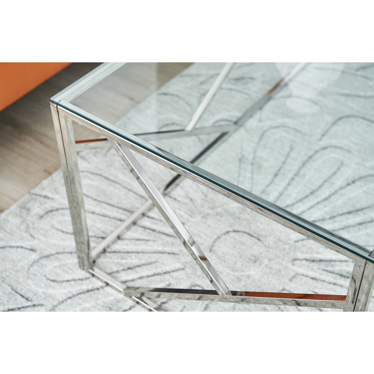 Salontafel 120x60 cm glas zilver