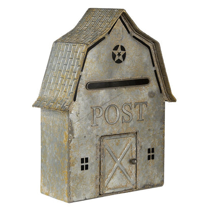 Letterbox 26x11x35 cm Grey Metal Wall Mounted Mailbox