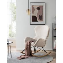 Schommelstoel lamsvachtlook beige 70x102x94 cm
