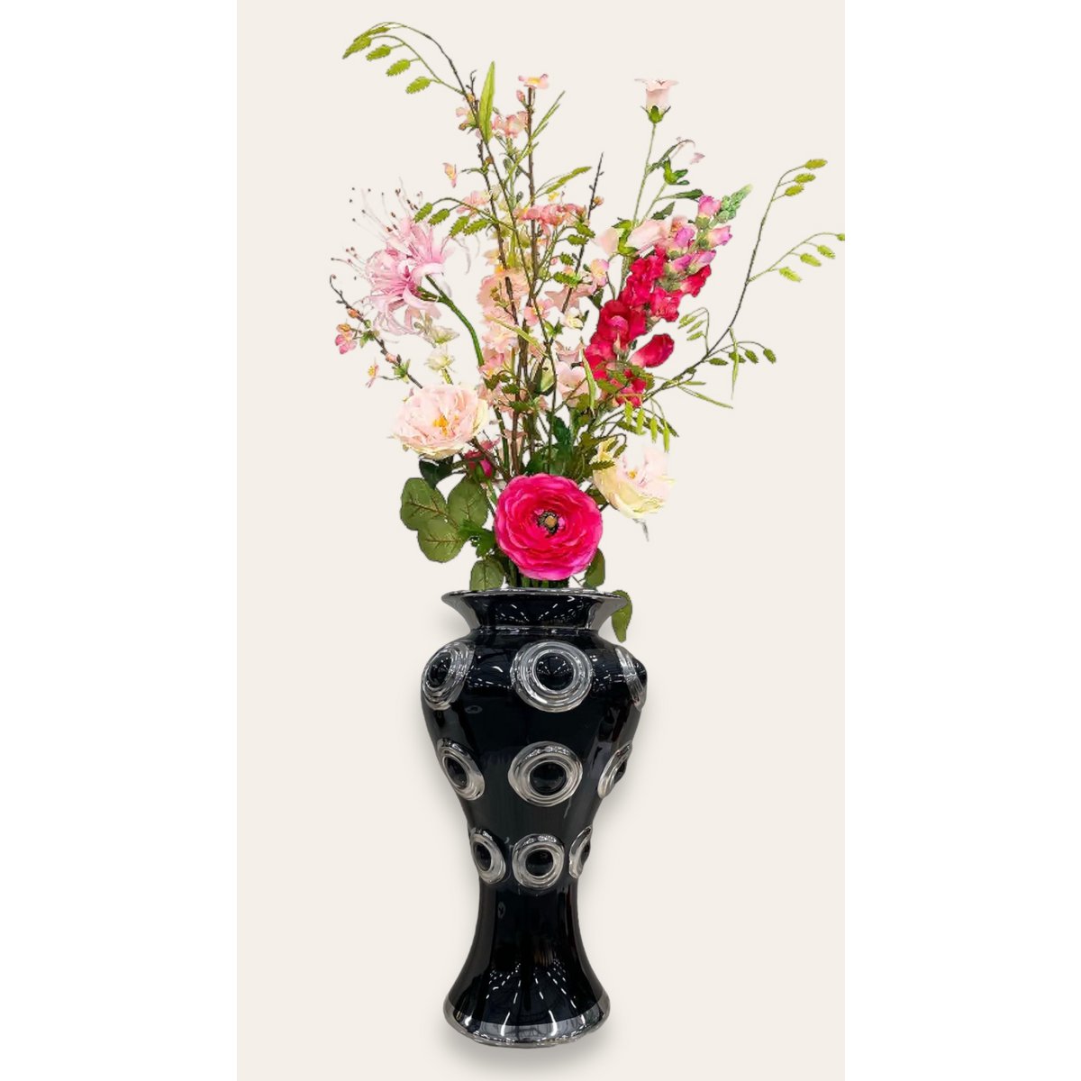 Vaas XL 36 cm keramiek zwart goud