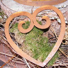 Metalen decoratie hart 20x21 cm roestkleurig