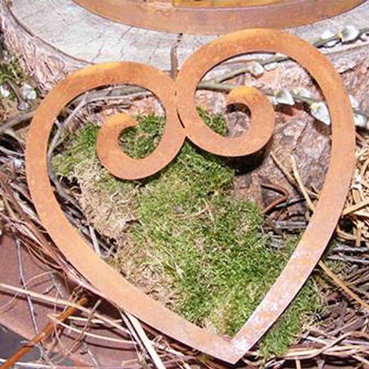 Metalen decoratie hart 20x21 cm roestkleurig