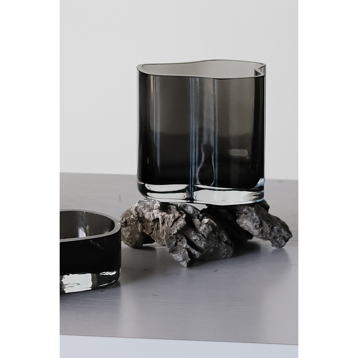 Vaas 13 cm glas grijs