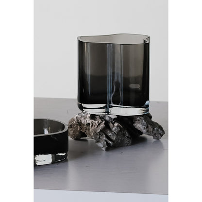 Vaas 13 cm glas grijs