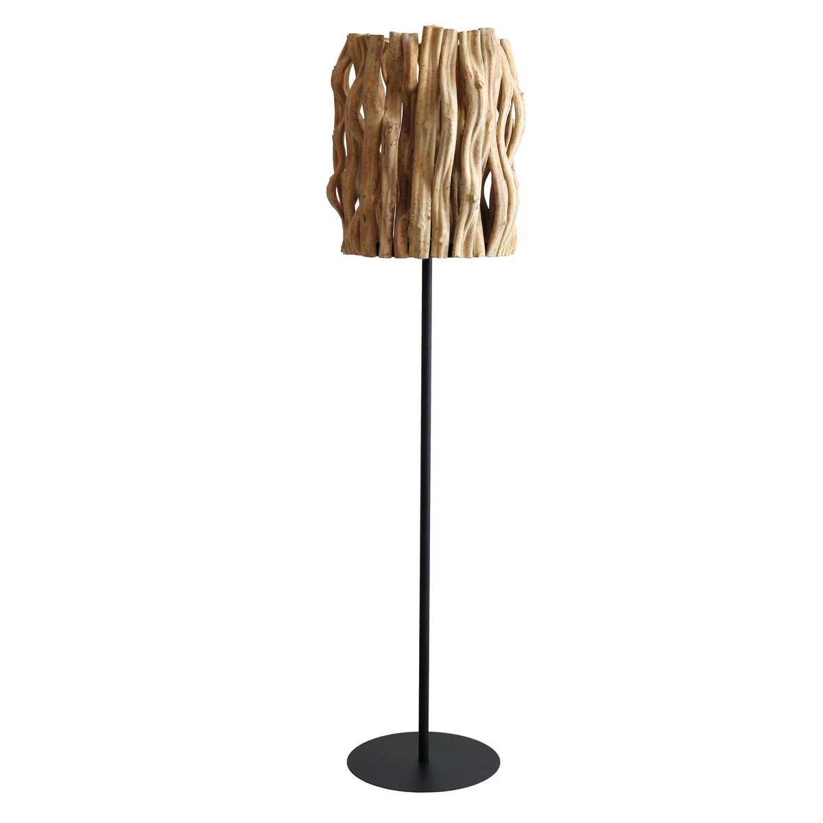 Vloerlamp drijfhout naturel zwart 140 cm