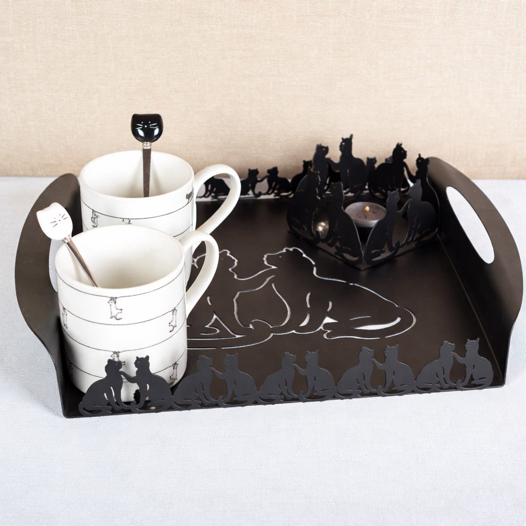 Plateau metaal zwart 40x30x5 cm