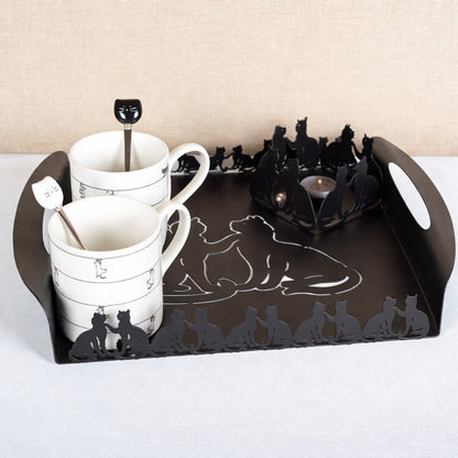 Plateau metaal zwart 40x30x5 cm