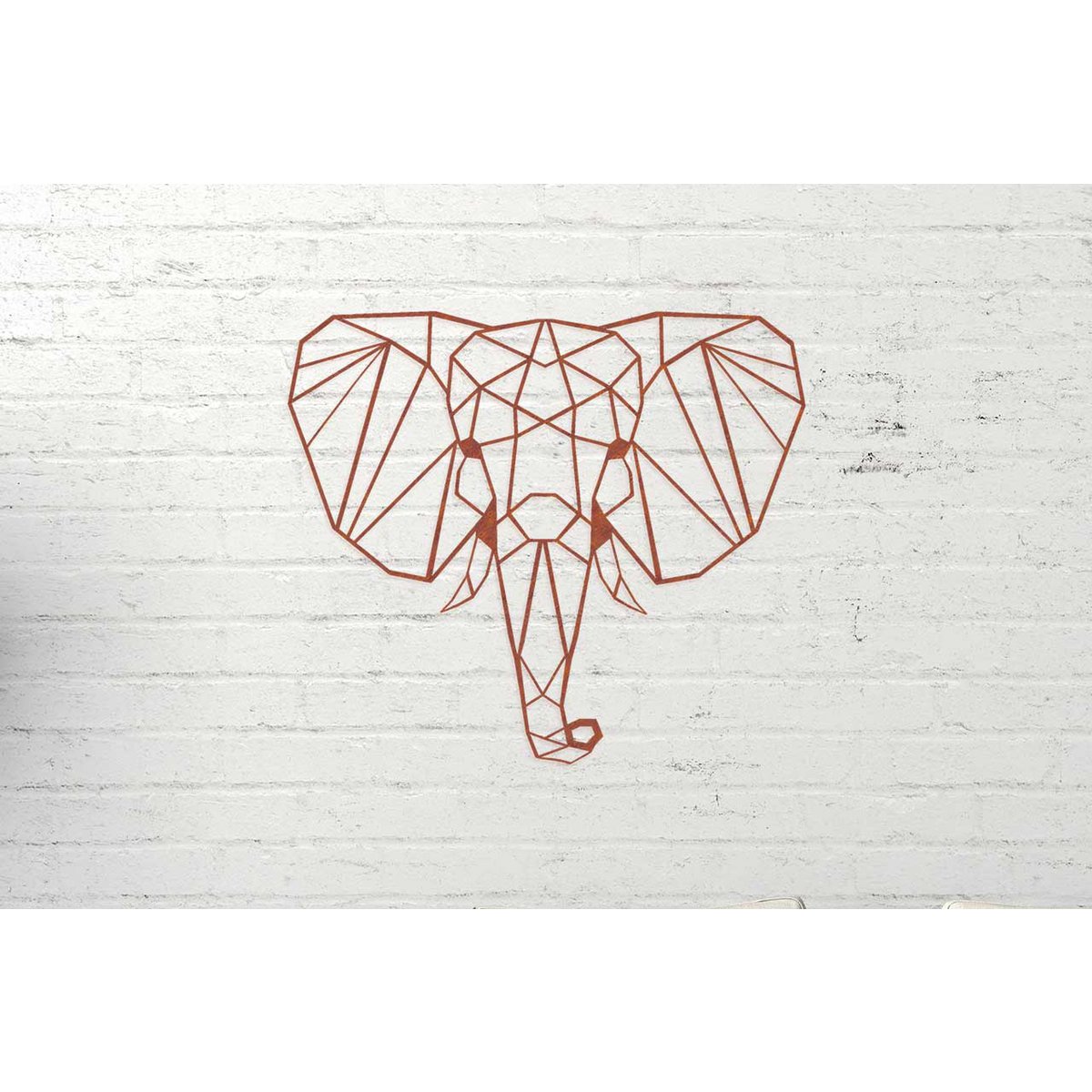 Wanddecoratie olifant roestmetaal 38,1x43,4 cm