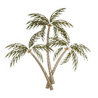 Wanddecoratie palm 90x100 cm groen bruin ijzer