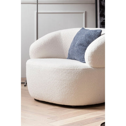 Fauteuil bouclé stof wit 88x89x69 cm