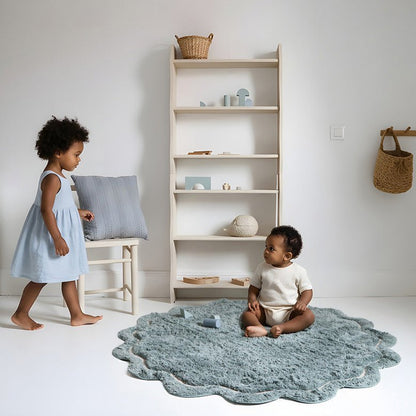 Sweet April Aqua washable cotton rug