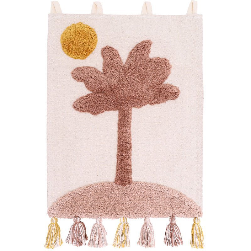 Wanddecoratie palm 40x50 cm katoen fluweel
