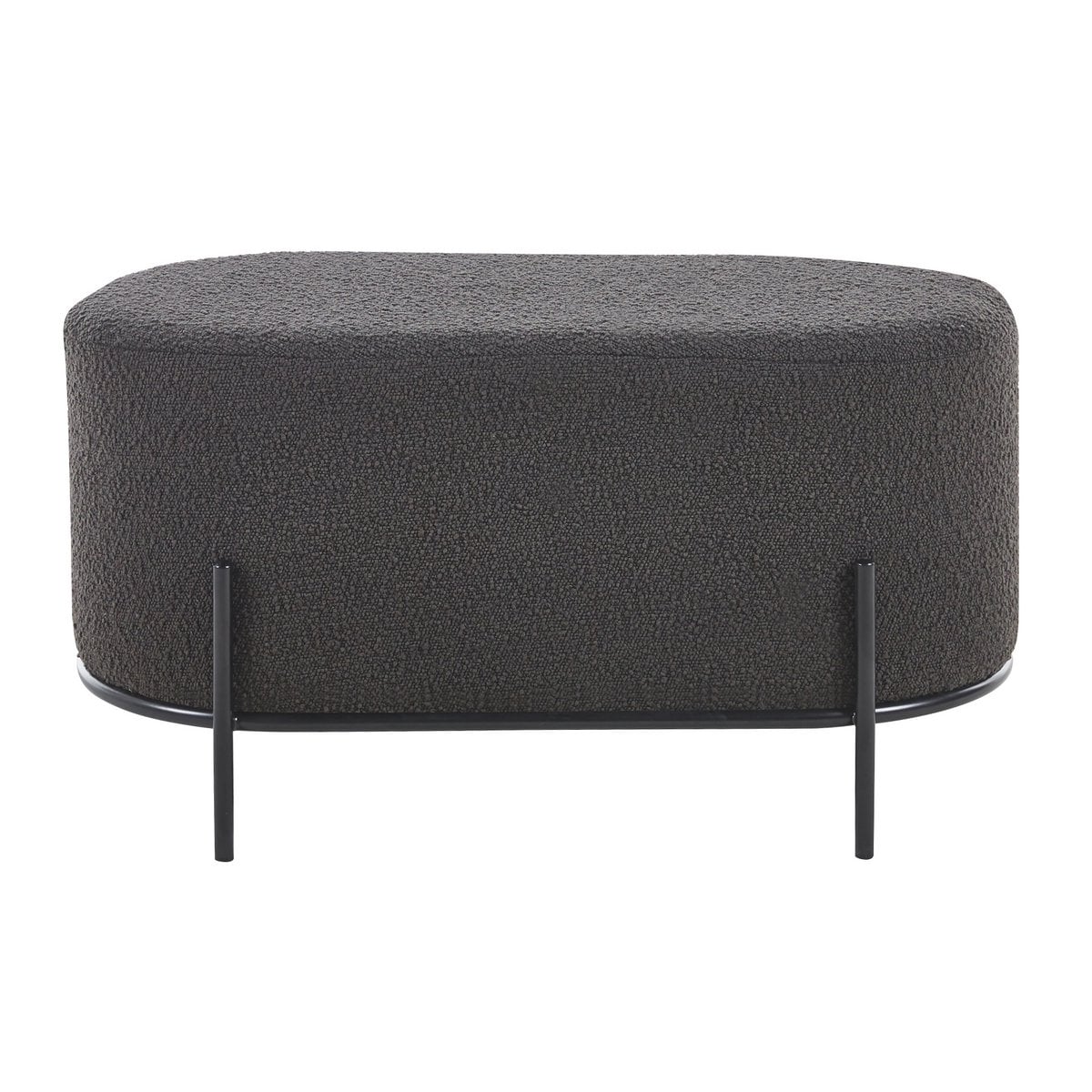 Poef bouclé antraciet 80x40x42 cm