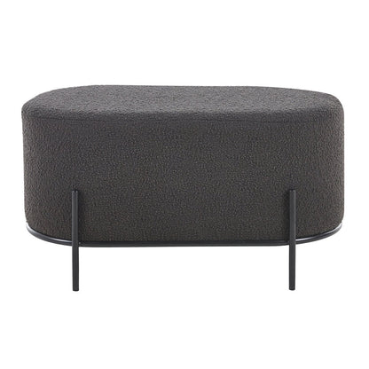 Poef bouclé antraciet 80x40x42 cm