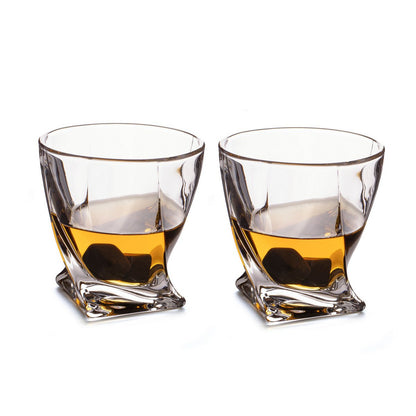 Whiskyglazen - Twisted (set van 2) incl. 2 ijsstenen (koelstenen)
