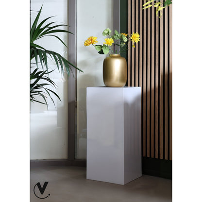 Plantenbak zuil 80 cm hoogglans wit
