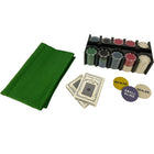 Pokerset 200 chips met mat en kaarten