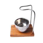 DESIGN PLUS shaving brush holder with stainless steel bowl