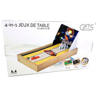 Tafelspel 4-in-1 voetbal basketbal tafeltennis bowlen 47x26.3x5 cm hout