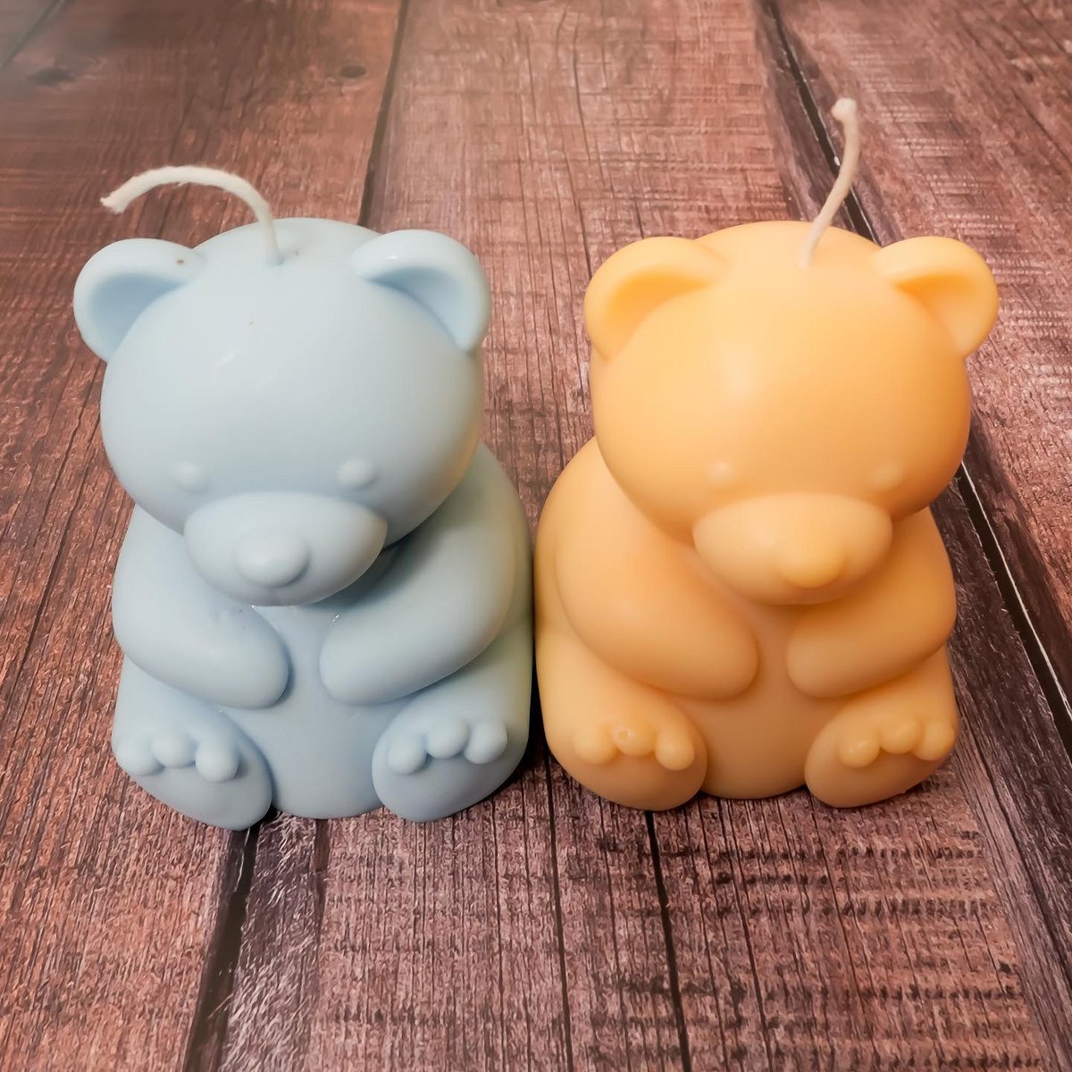 Vormkaars teddybeer 9 cm sojawas lavendel