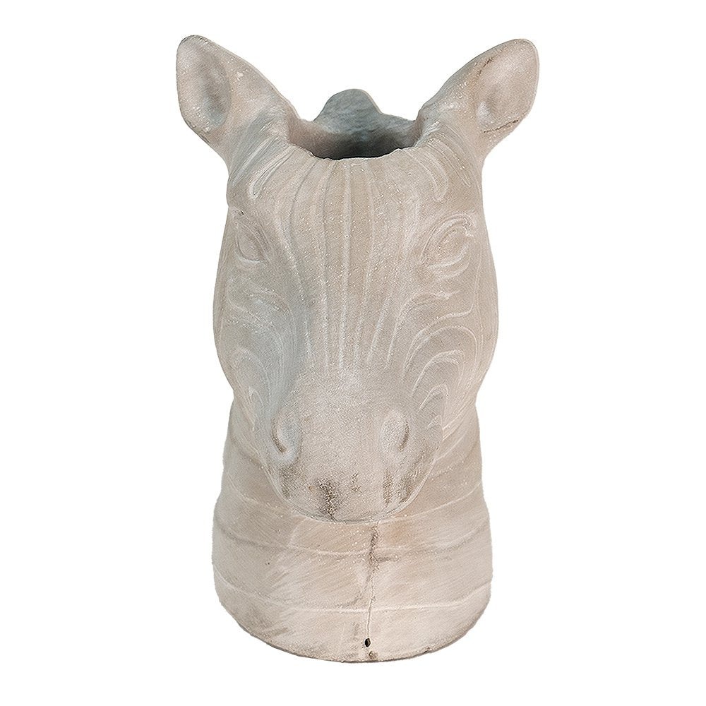 Flowerpot Zebra 16x10x15 cm Grey Stone Indoor Flowerpot