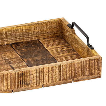 Serveerlade Houten Ladeset 2 Stuks Mango Hout 46x31 Cm Set