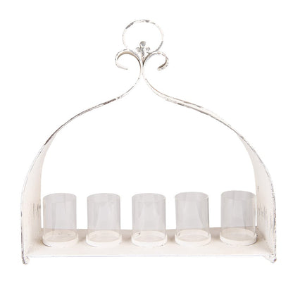 Theelichthouder 53x16x50 cm beige metaal glas