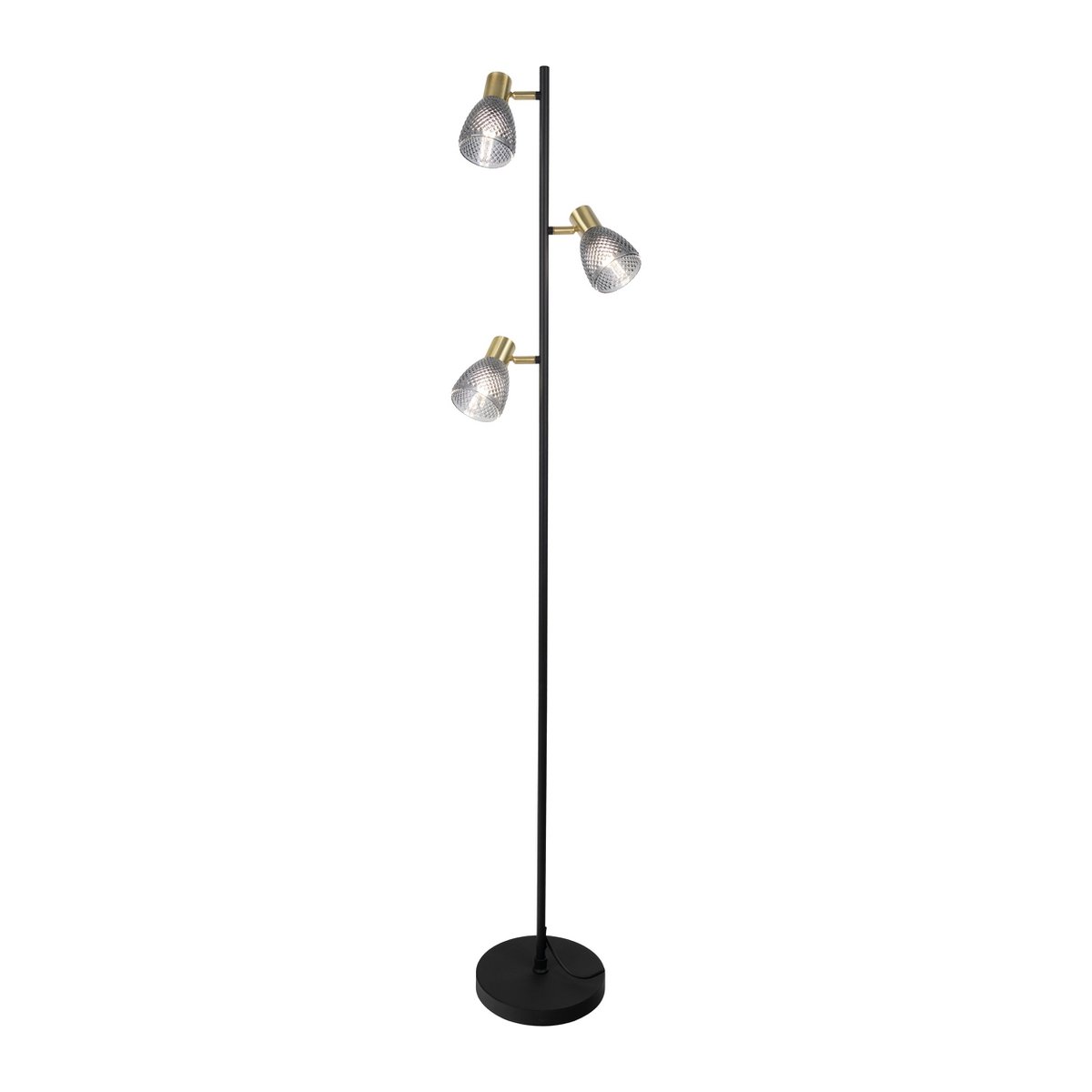 Vloerlamp Lindita 154 cm zwart metaal glas