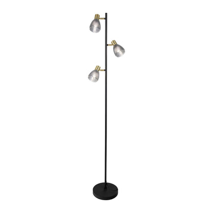 Vloerlamp Lindita 154 cm zwart metaal glas