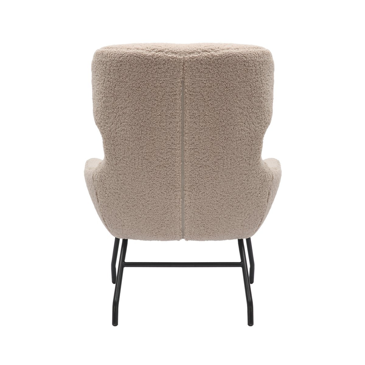 Fauteuil en kruk teddybont taupe