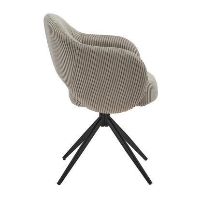 Armstoel Cord-Optics lichtgrijs