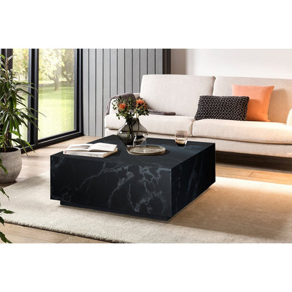 Salontafel 90x90x35 cm zwart marmerlook