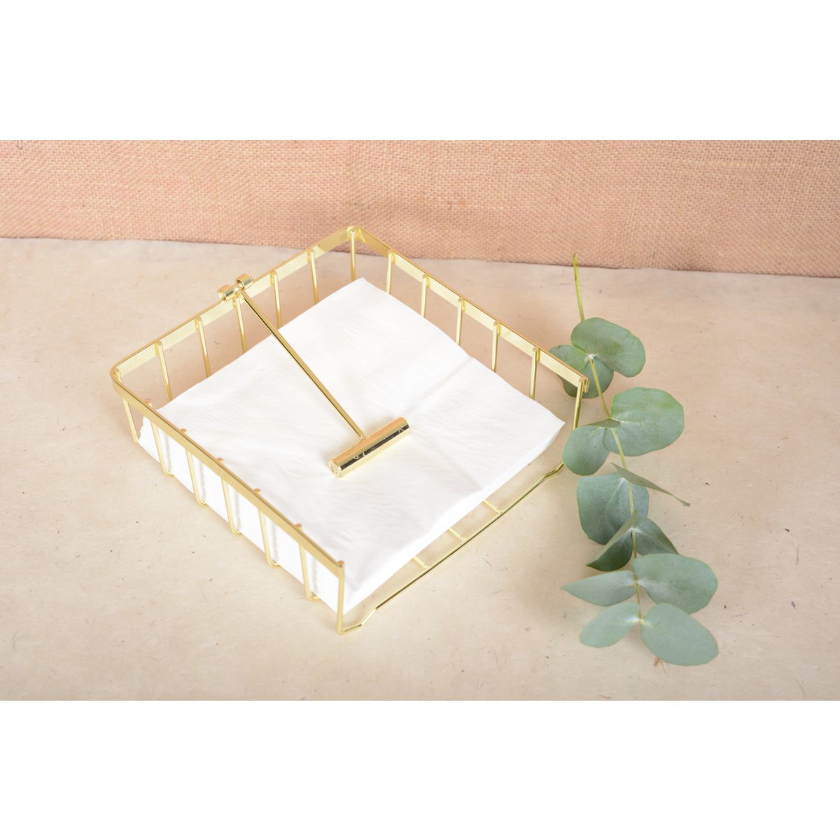Draadhanddoekhouder goud roestvrij staal 18x18x7 cm