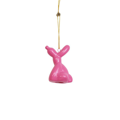 Ornament - Balloon Dog Hanger - Ceramics - Pink - 5.5x6.5cm