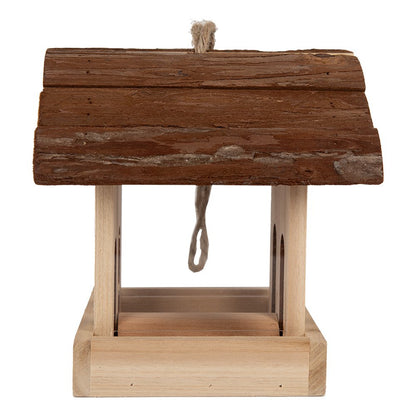 Vogelvoederhuisje 19x18x19 cm hout bruin