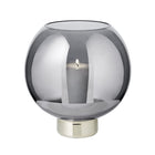 Lantaarn 21 cm Ø 19,5 cm donker kristalglas platina voet