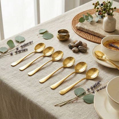 Dessertlepels goud set van 6