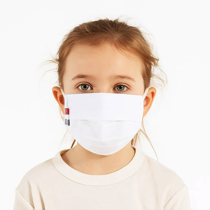 Kindermasker 0-6 jaar wit katoen perkal