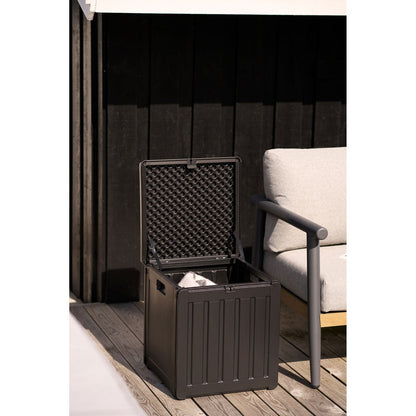 Kussendoos 76L kunststof zwart 42,8x42,8x46,4 cm